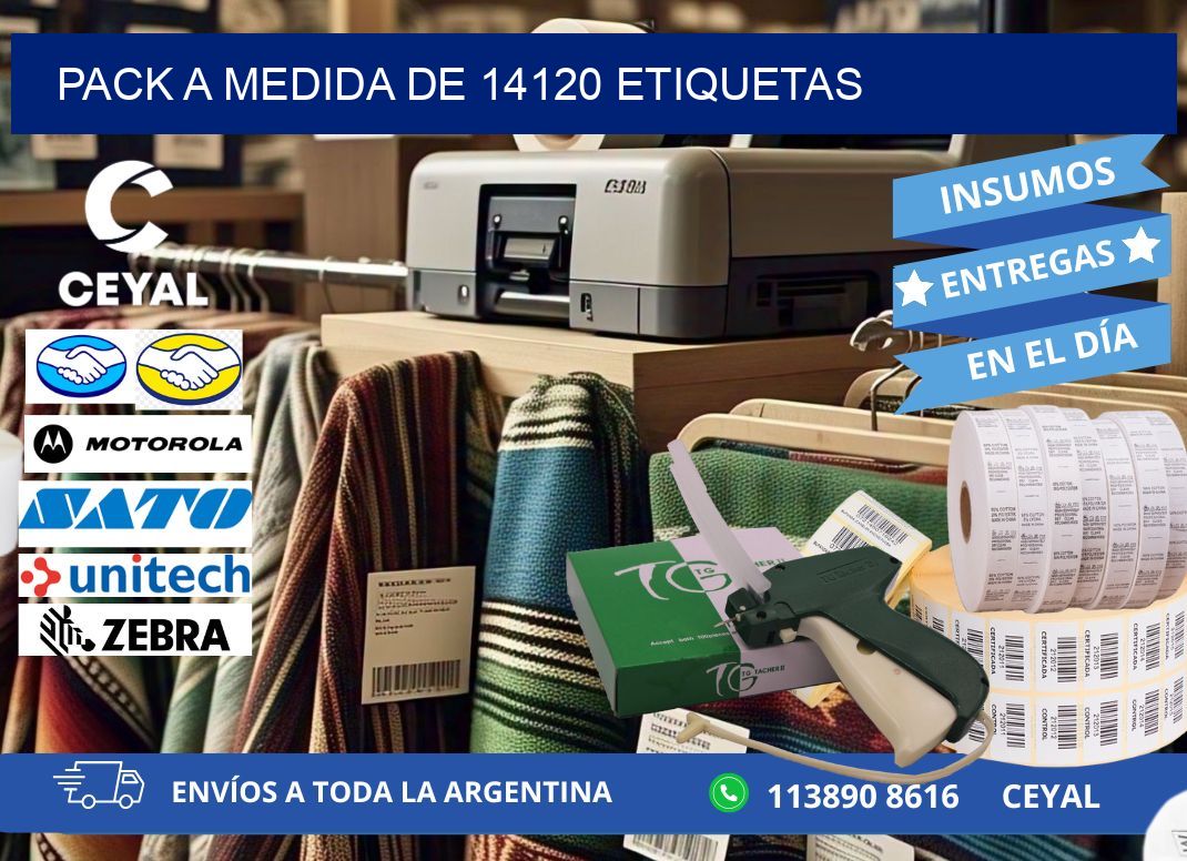 Pack a medida de 14120 etiquetas