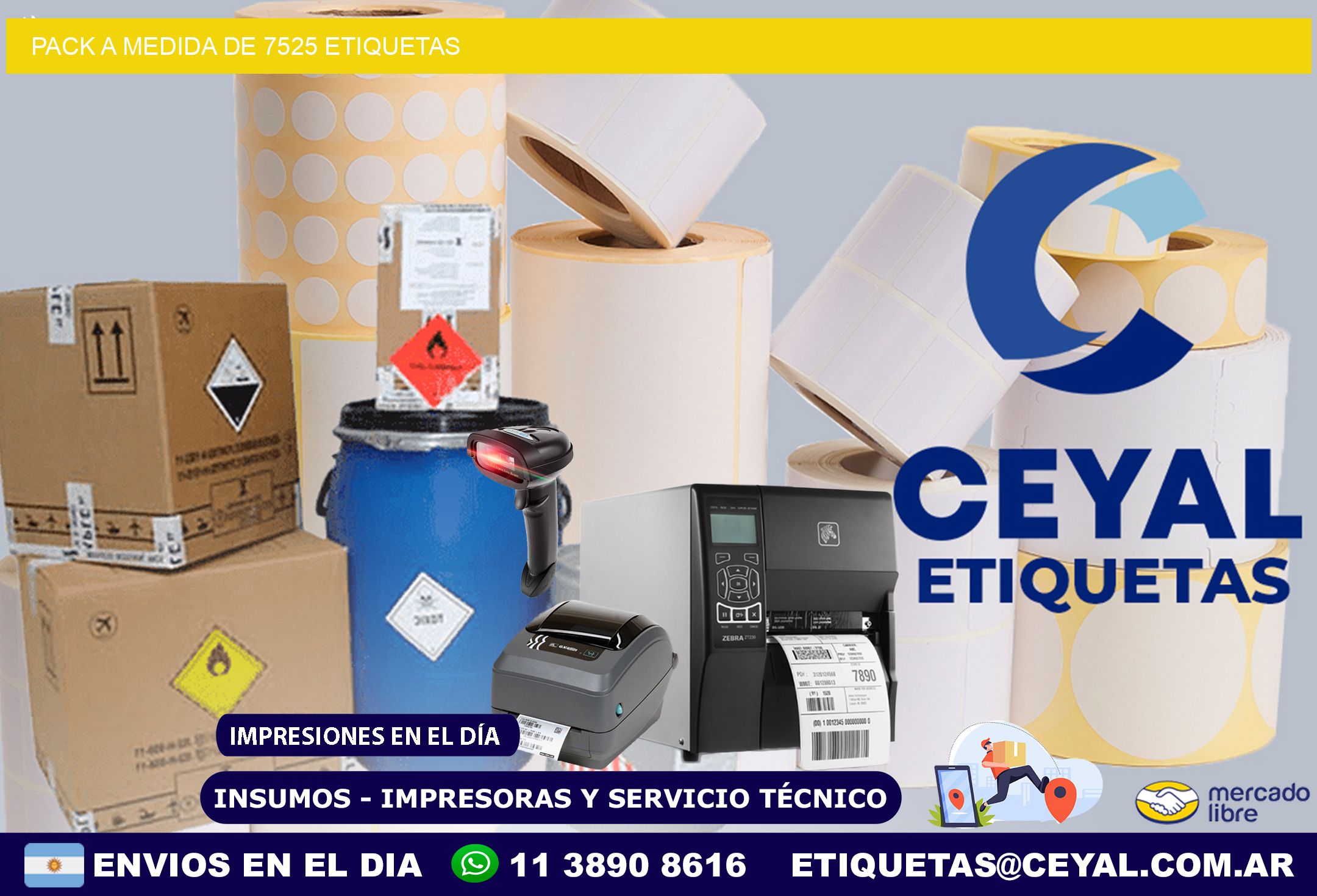 Pack a medida de 7525 etiquetas