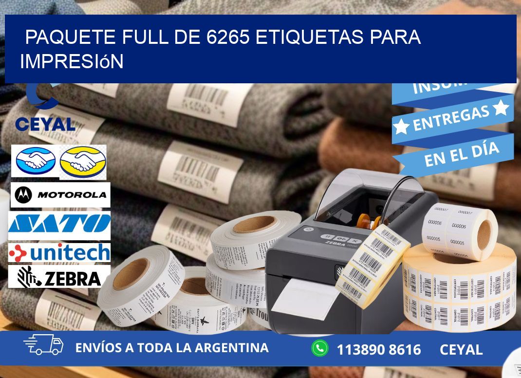 Paquete full de 6265 etiquetas para impresión