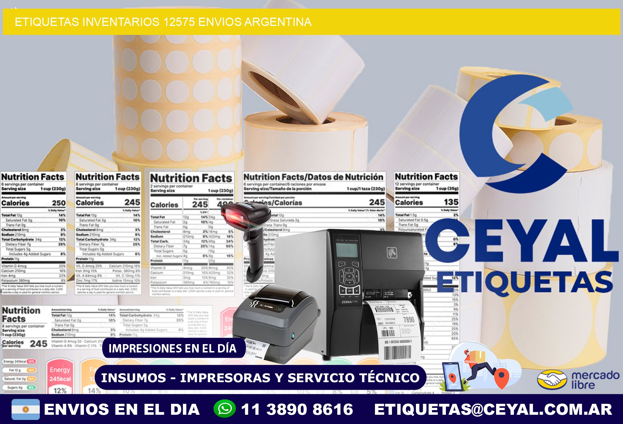 etiquetas inventarios 12575 ENVIOS ARGENTINA