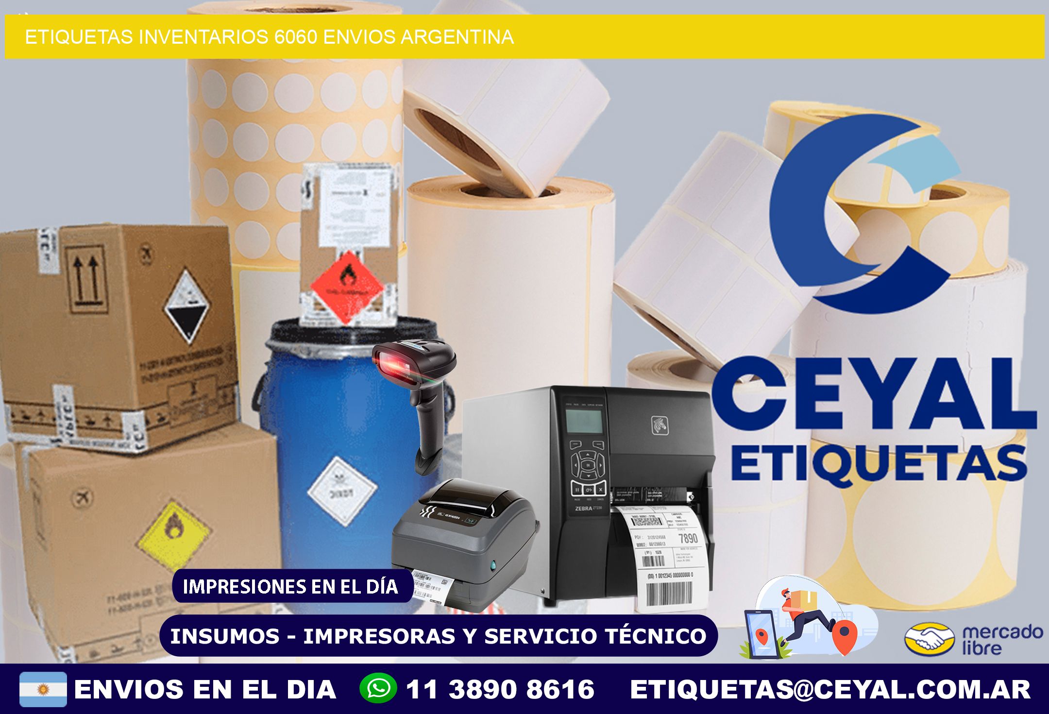 etiquetas inventarios 6060 ENVIOS ARGENTINA