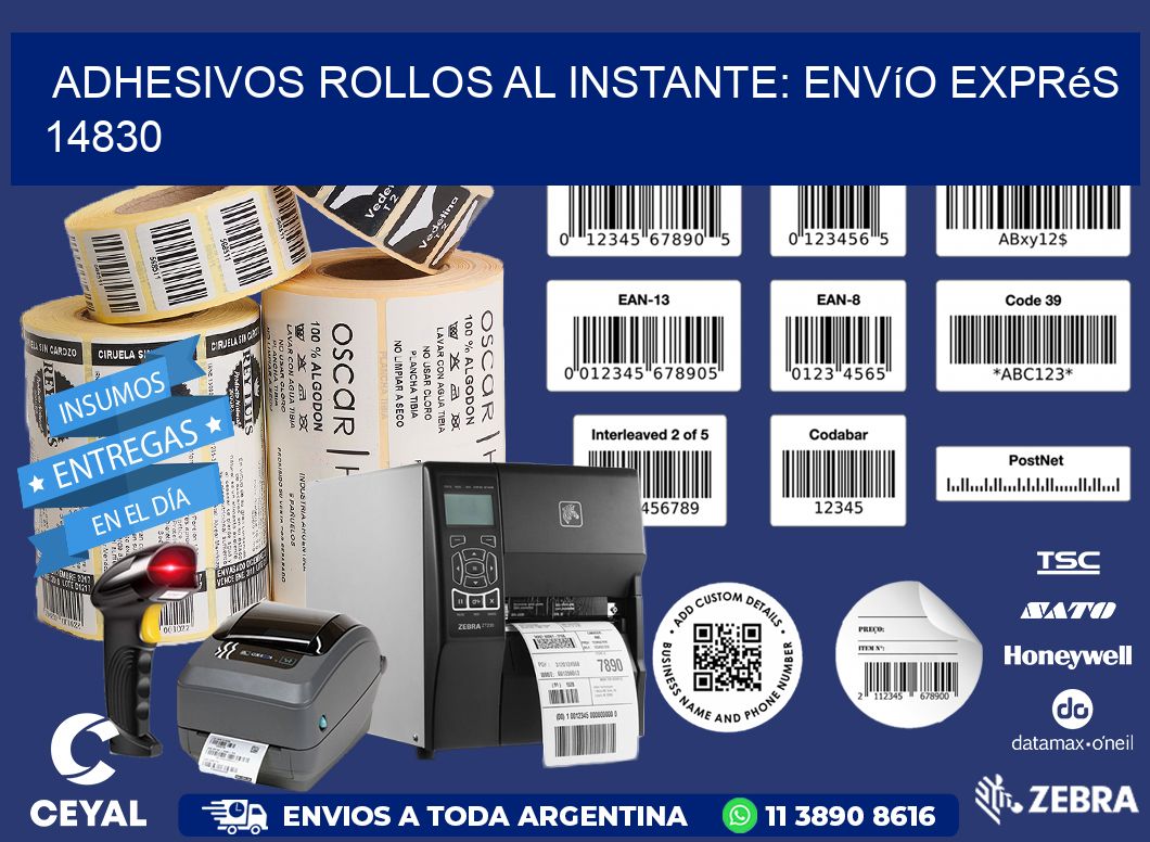 Adhesivos rollos al Instante: Envío Exprés 14830