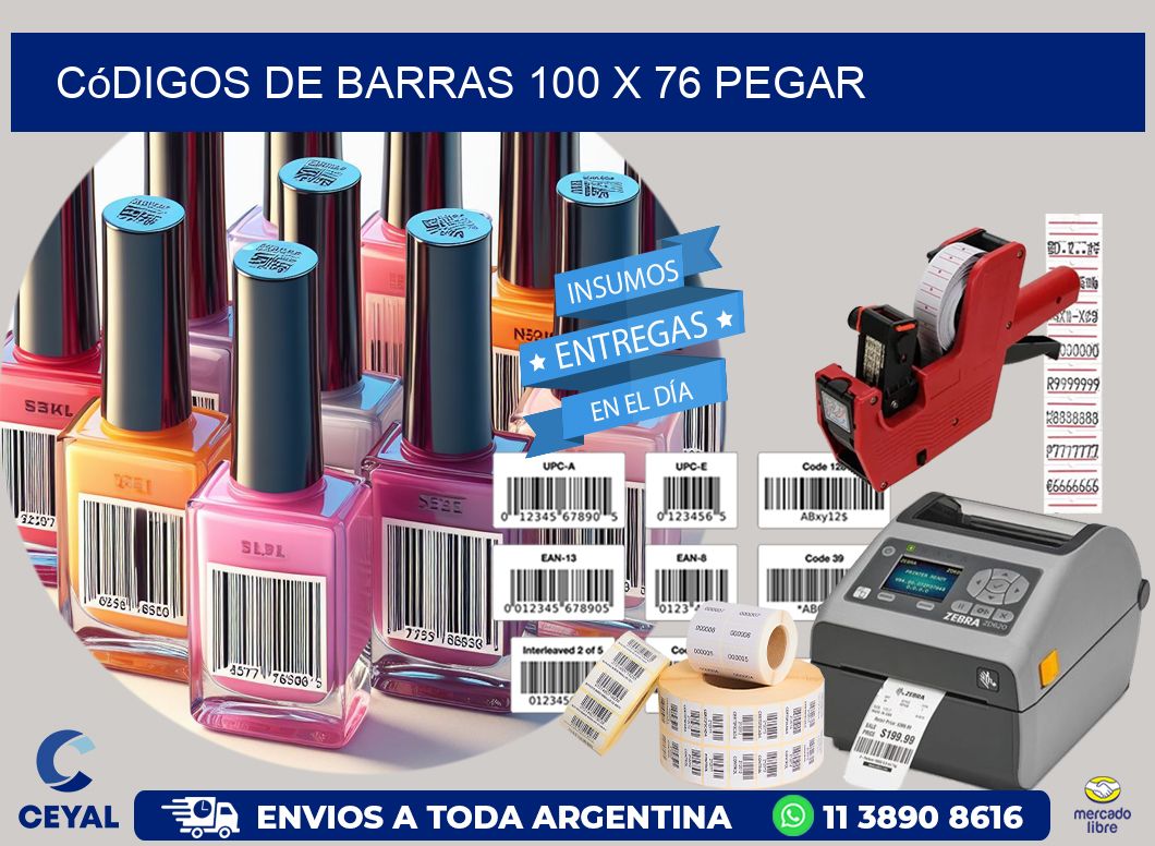 Códigos de Barras 100 x 76 pegar
