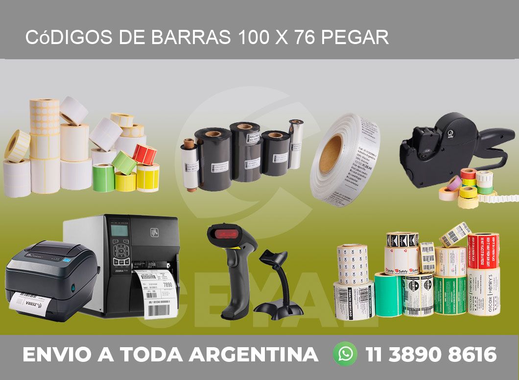 Códigos de Barras 100 x 76 pegar