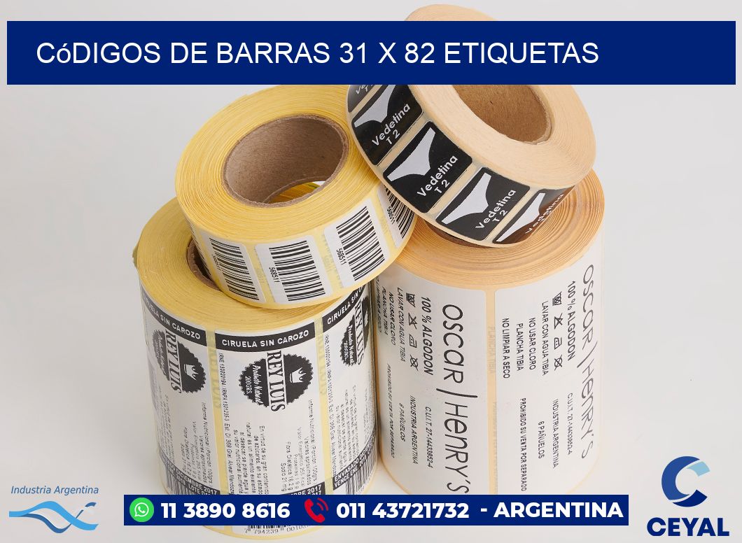Códigos de Barras 31 x 82 etiquetas