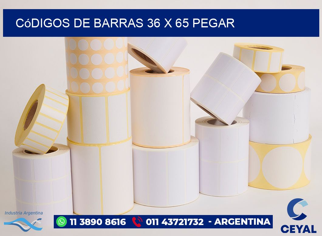 Códigos de Barras 36 x 65 pegar