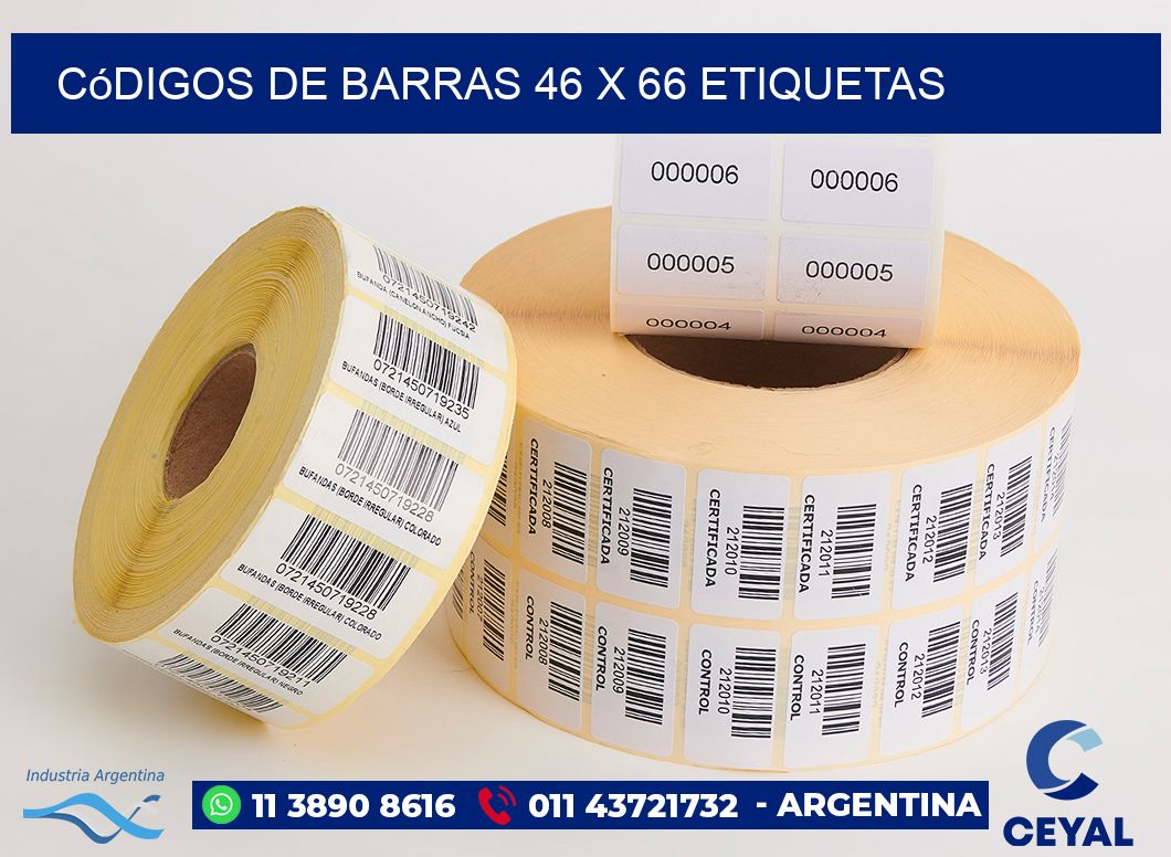 Códigos de Barras 46 x 66 etiquetas