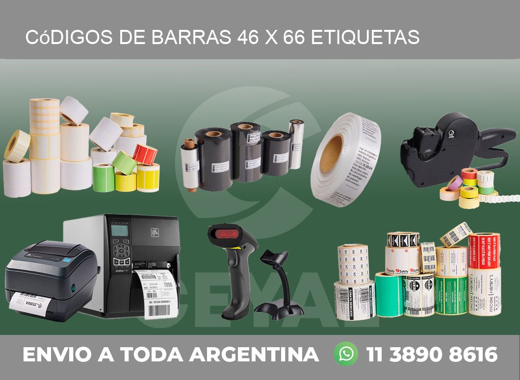 Códigos de Barras 46 x 66 etiquetas