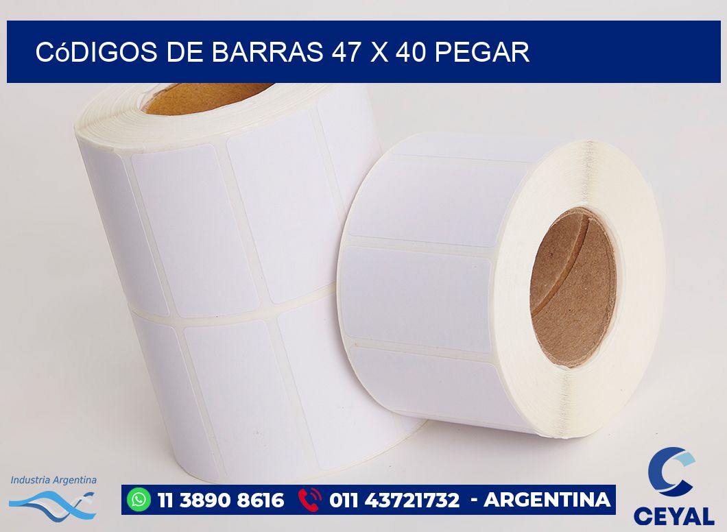 Códigos de Barras 47 x 40 pegar