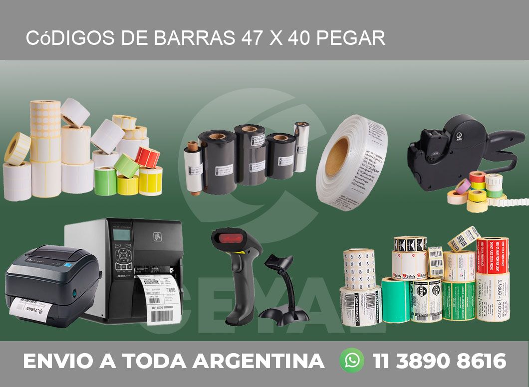 Códigos de Barras 47 x 40 pegar