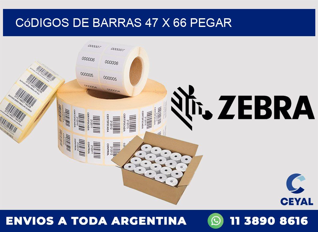 Códigos de Barras 47 x 66 pegar