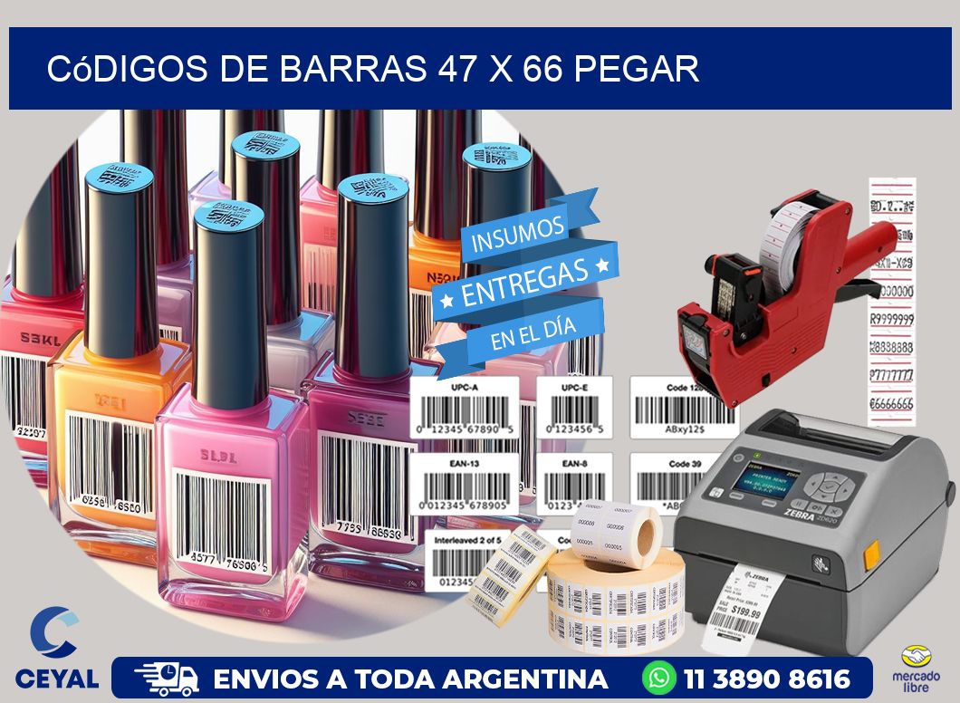 Códigos de Barras 47 x 66 pegar