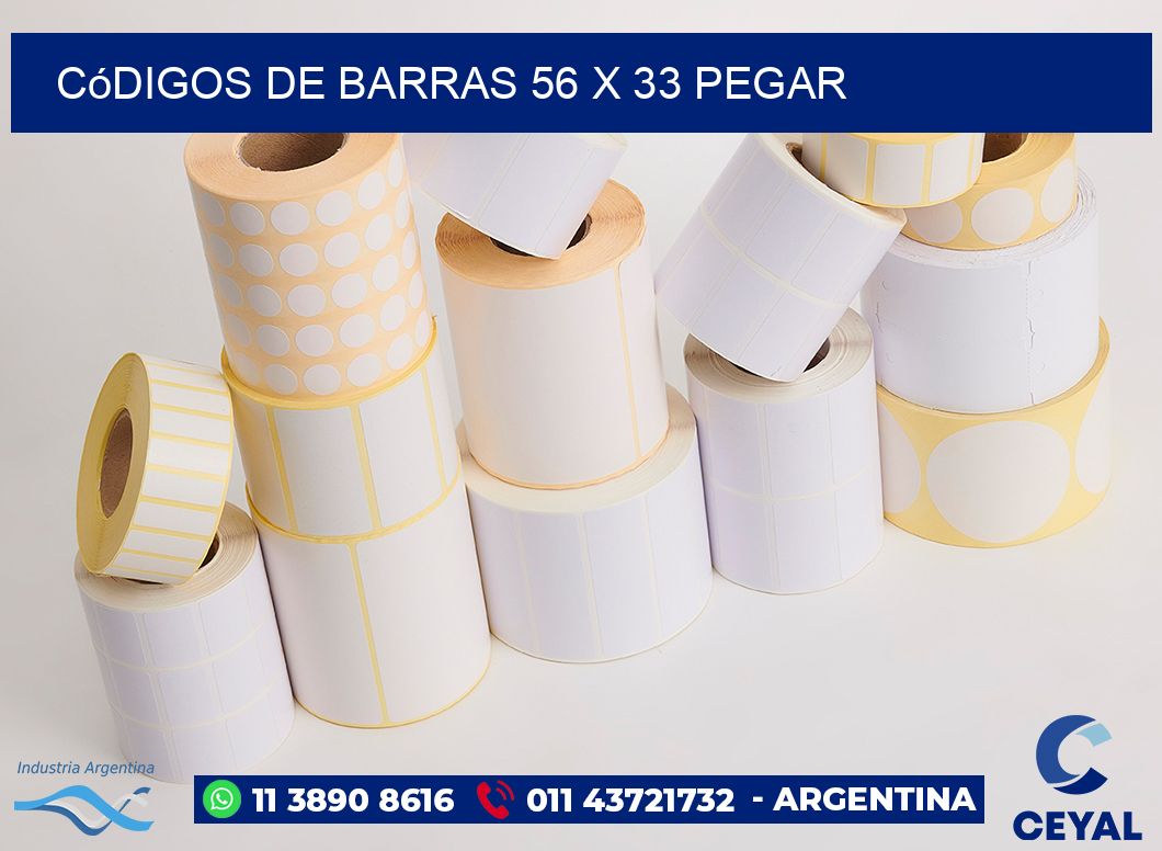 Códigos de Barras 56 x 33 pegar