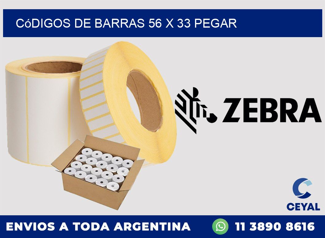 Códigos de Barras 56 x 33 pegar