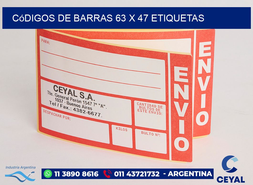 Códigos de Barras 63 x 47 etiquetas