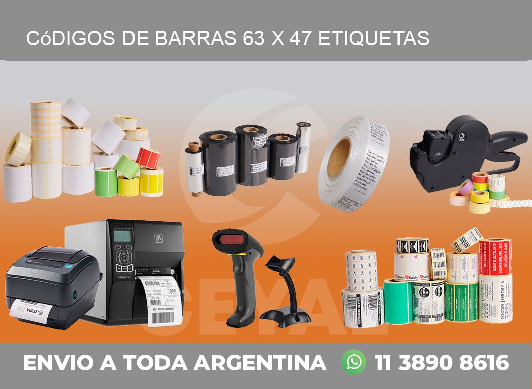 Códigos de Barras 63 x 47 etiquetas