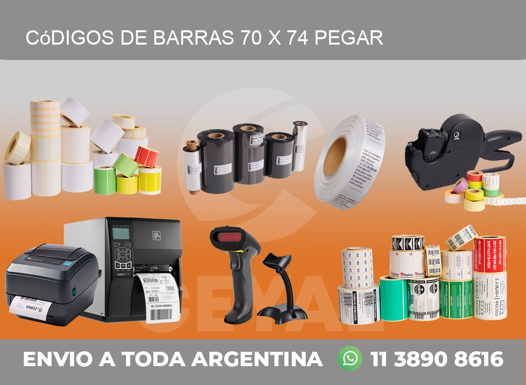 Códigos de Barras 70 x 74 pegar