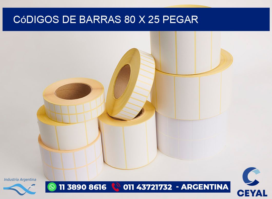 Códigos de Barras 80 x 25 pegar