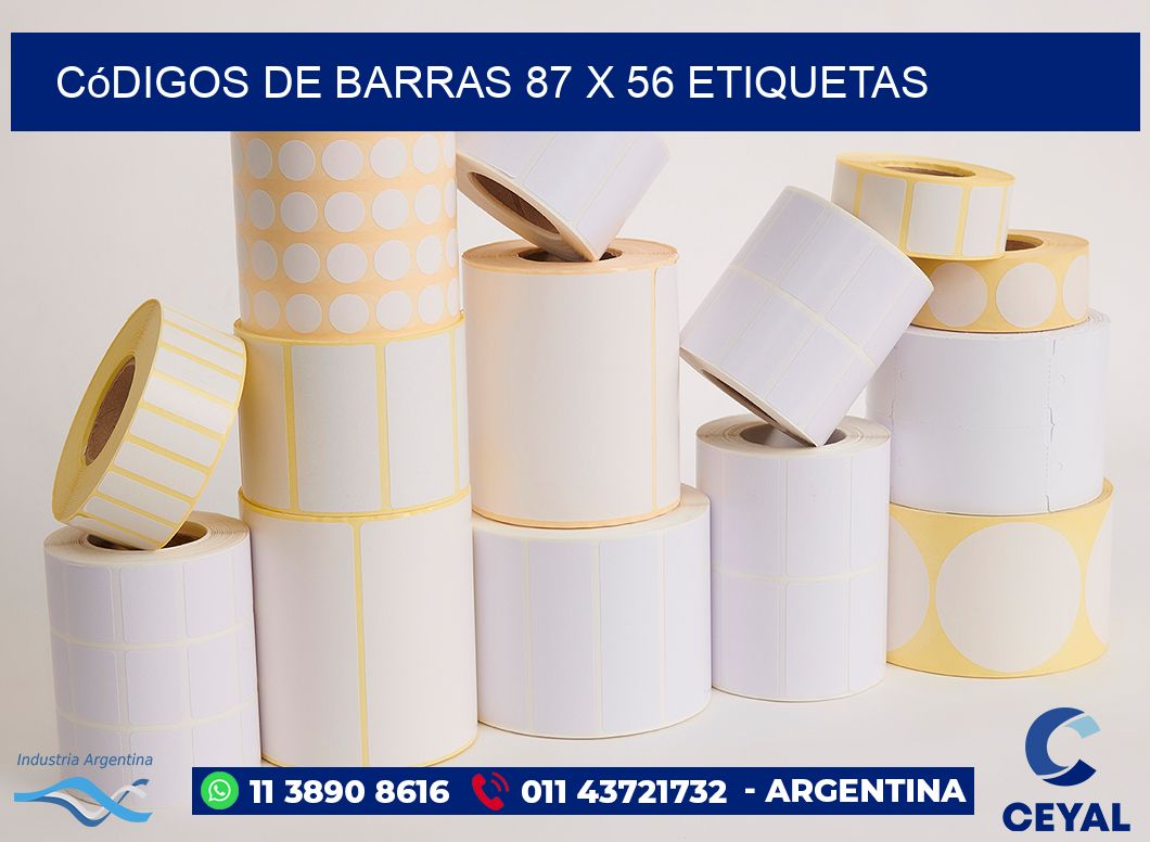 Códigos de Barras 87 x 56 etiquetas