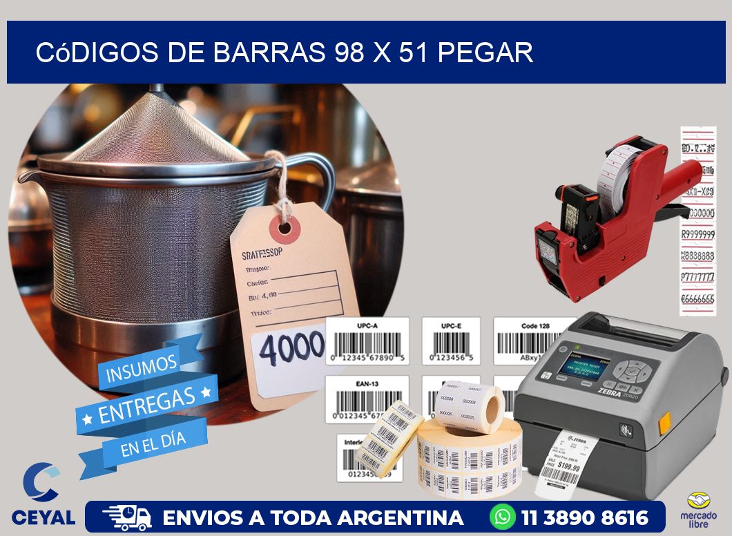 Códigos de Barras 98 x 51 pegar