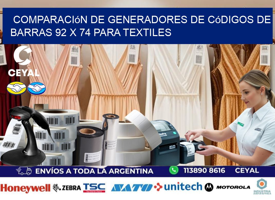 Comparación de Generadores de Códigos de Barras 92 x 74 para Textiles