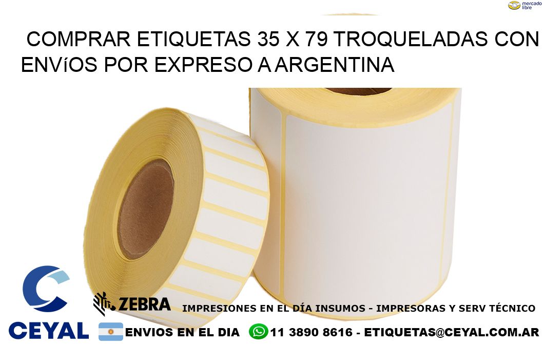 Comprar etiquetas 35 x 79 troqueladas con envíos por expreso a Argentina
