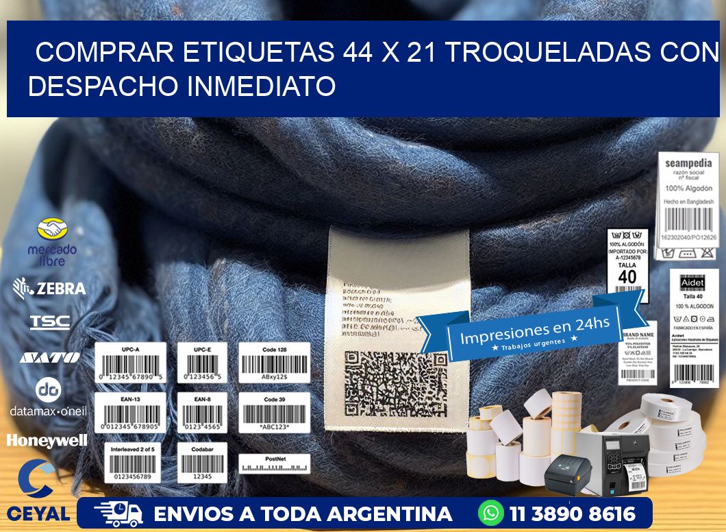 Comprar etiquetas 44 x 21 troqueladas con despacho inmediato