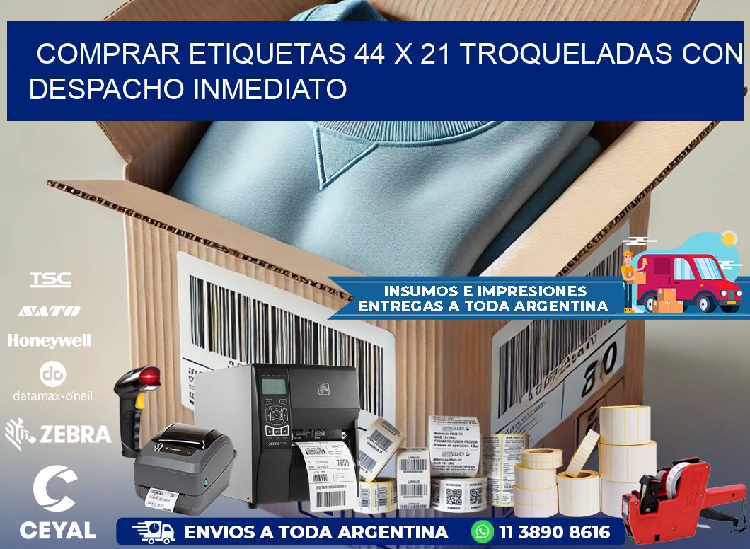 Comprar etiquetas 44 x 21 troqueladas con despacho inmediato