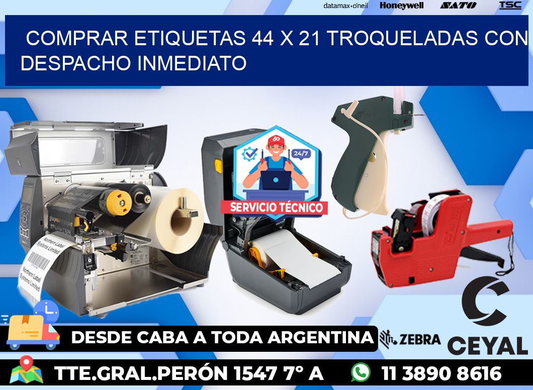 Comprar etiquetas 44 x 21 troqueladas con despacho inmediato