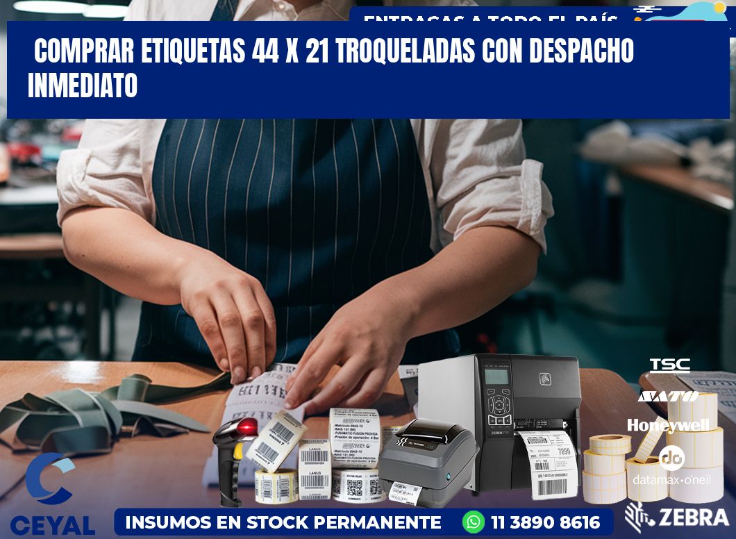 Comprar etiquetas 44 x 21 troqueladas con despacho inmediato