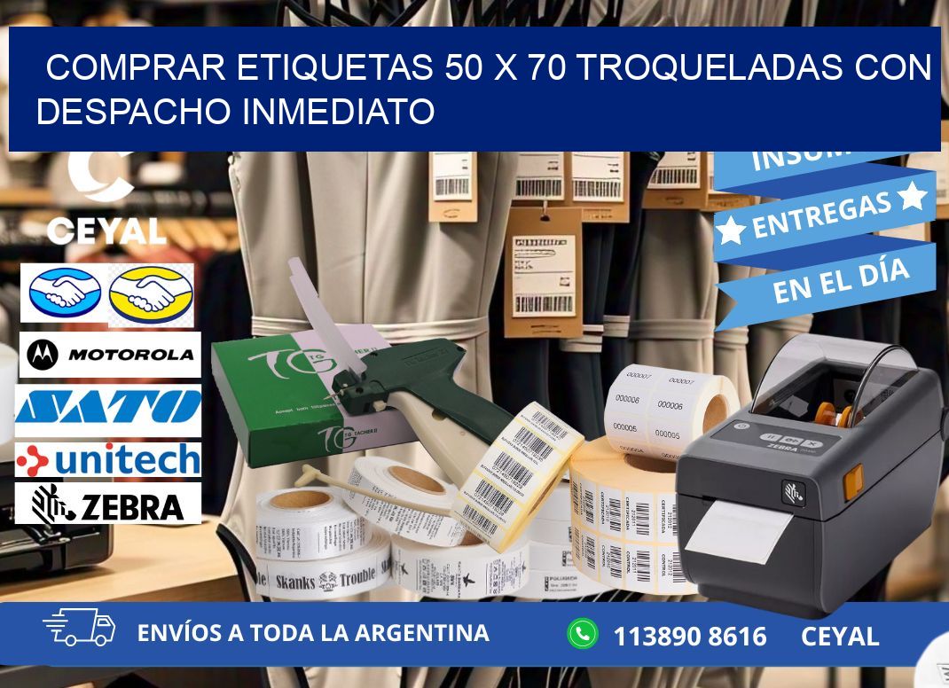 Comprar etiquetas 50 x 70 troqueladas con despacho inmediato