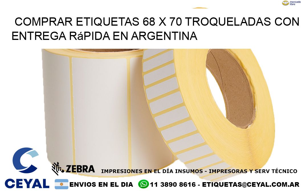 Comprar etiquetas 68 x 70 troqueladas con entrega rápida en Argentina