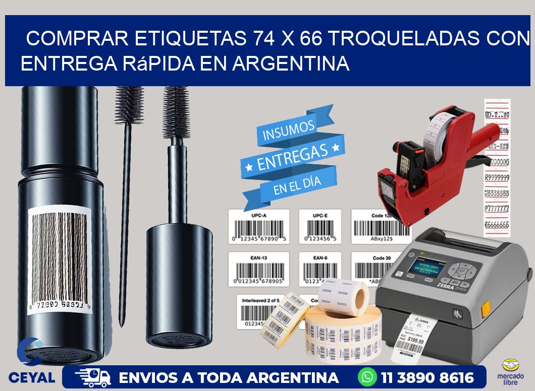 Comprar etiquetas 74 x 66 troqueladas con entrega rápida en Argentina