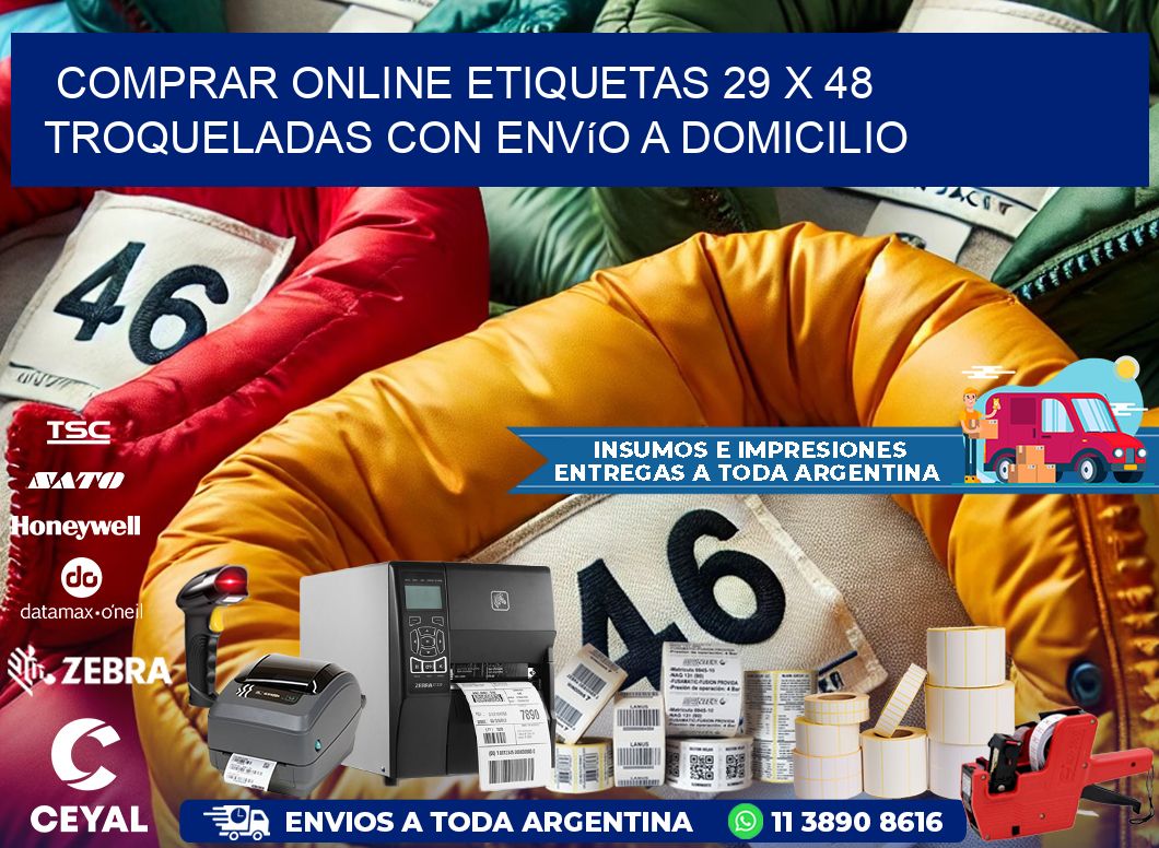 Comprar online etiquetas 29 x 48 troqueladas con envío a domicilio