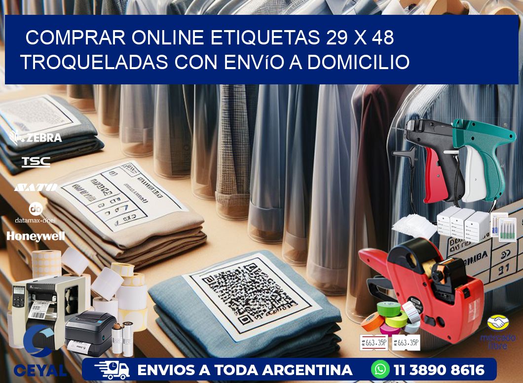 Comprar online etiquetas 29 x 48 troqueladas con envío a domicilio