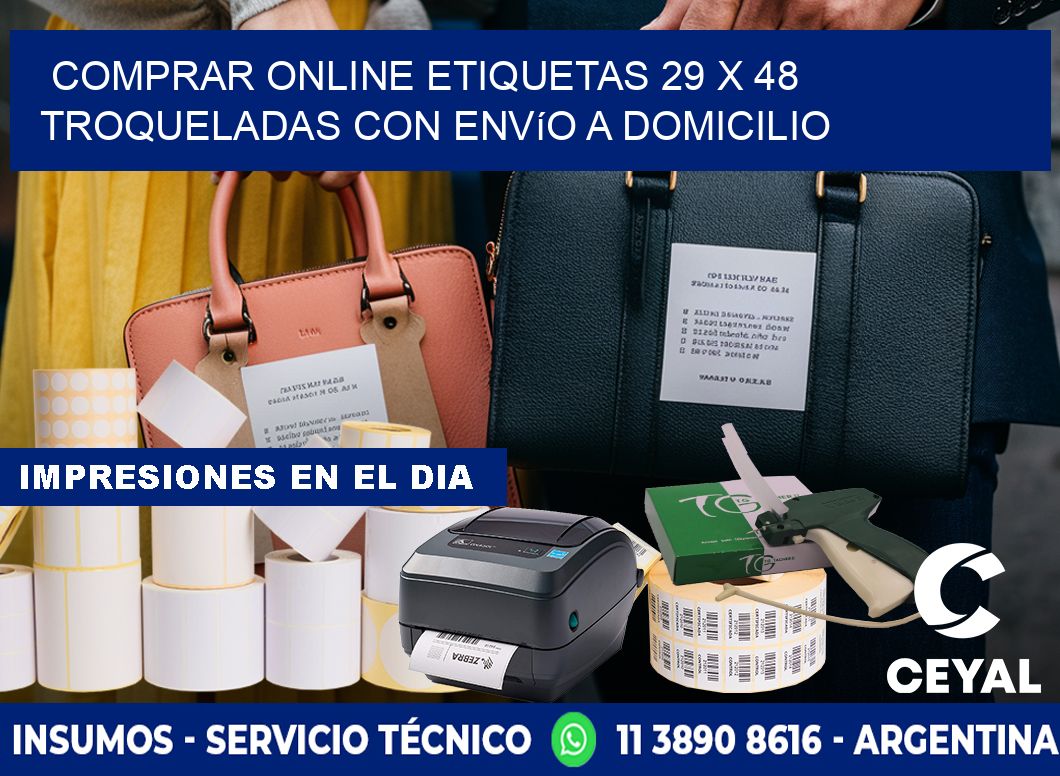 Comprar online etiquetas 29 x 48 troqueladas con envío a domicilio