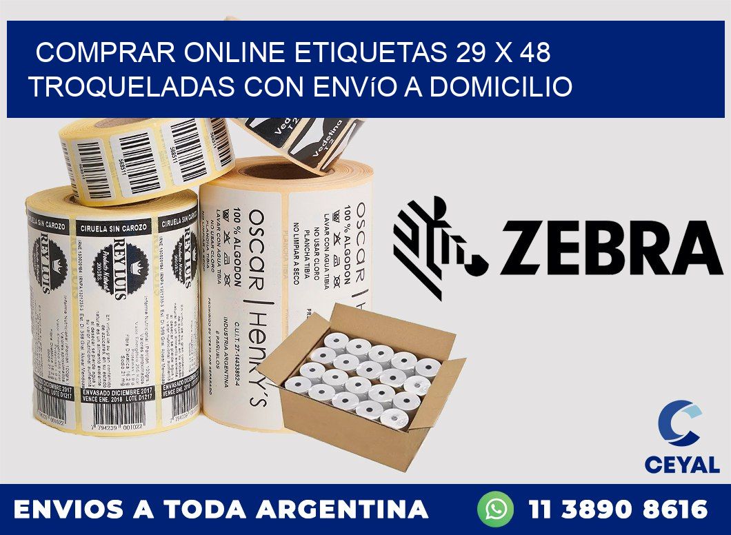 Comprar online etiquetas 29 x 48 troqueladas con envío a domicilio