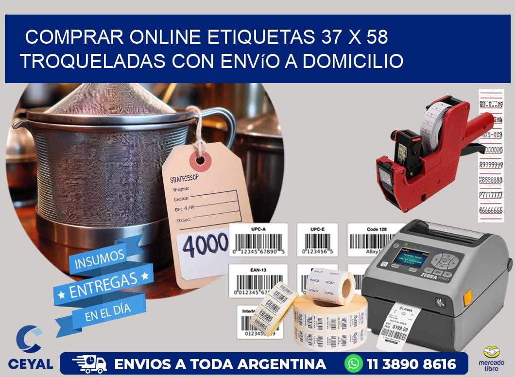 Comprar online etiquetas 37 x 58 troqueladas con envío a domicilio