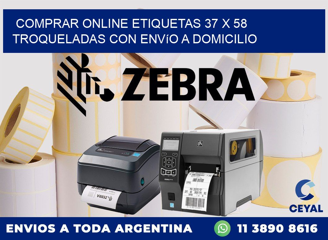 Comprar online etiquetas 37 x 58 troqueladas con envío a domicilio