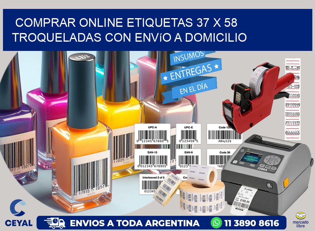 Comprar online etiquetas 37 x 58 troqueladas con envío a domicilio