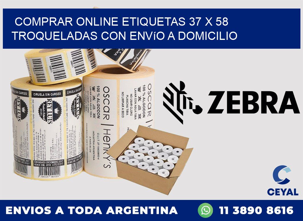 Comprar online etiquetas 37 x 58 troqueladas con envío a domicilio