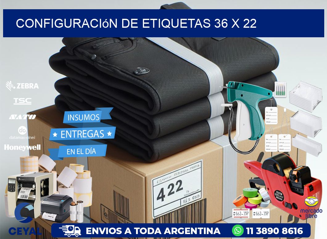 Configuración de etiquetas 36 x 22