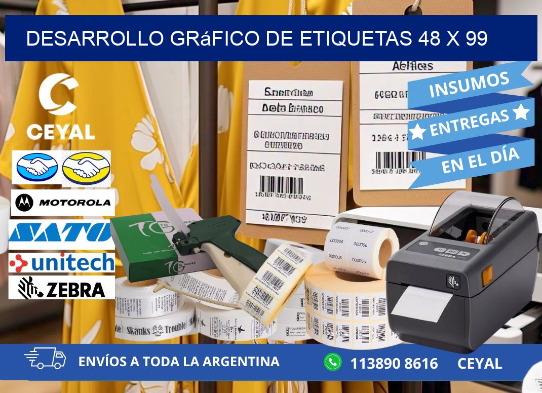 Desarrollo gráfico de etiquetas 48 x 99
