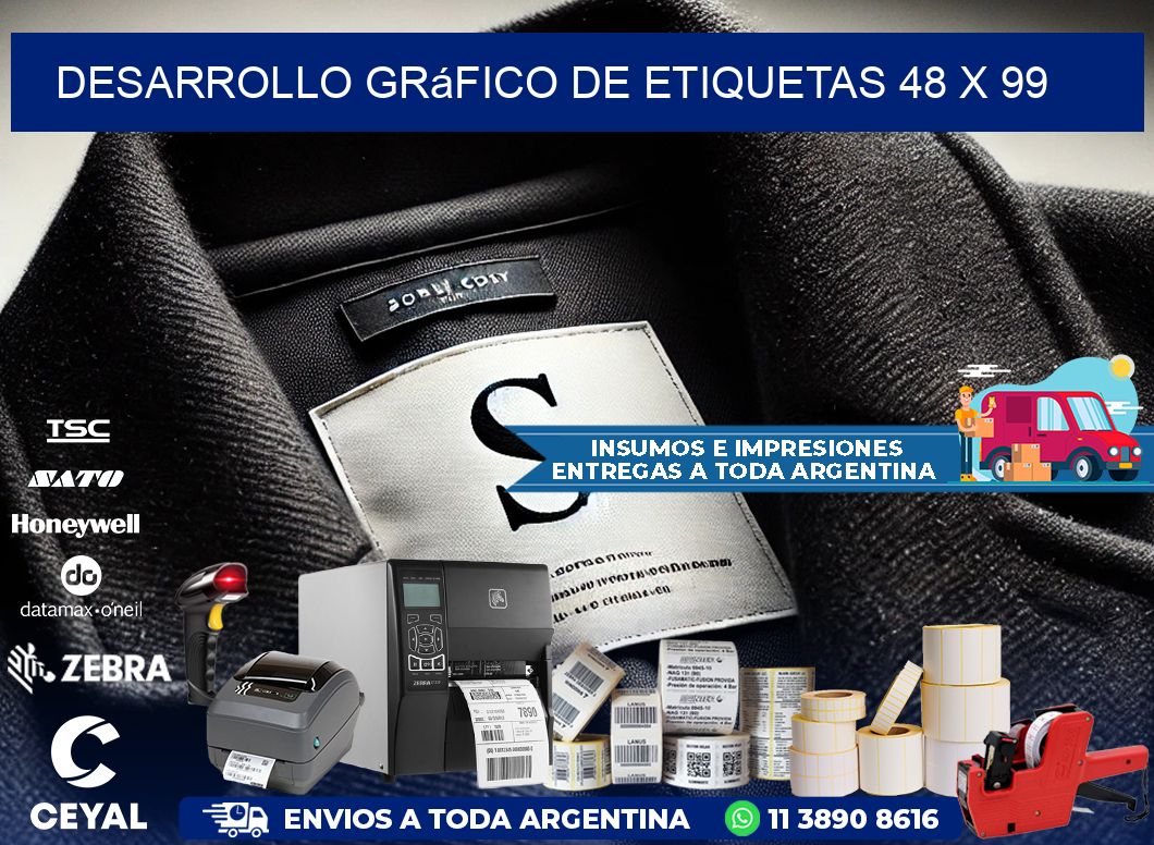Desarrollo gráfico de etiquetas 48 x 99