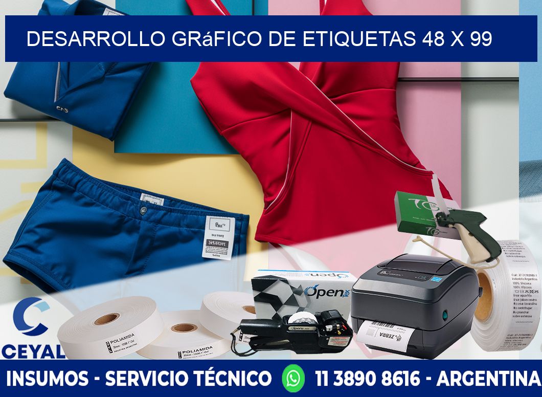Desarrollo gráfico de etiquetas 48 x 99