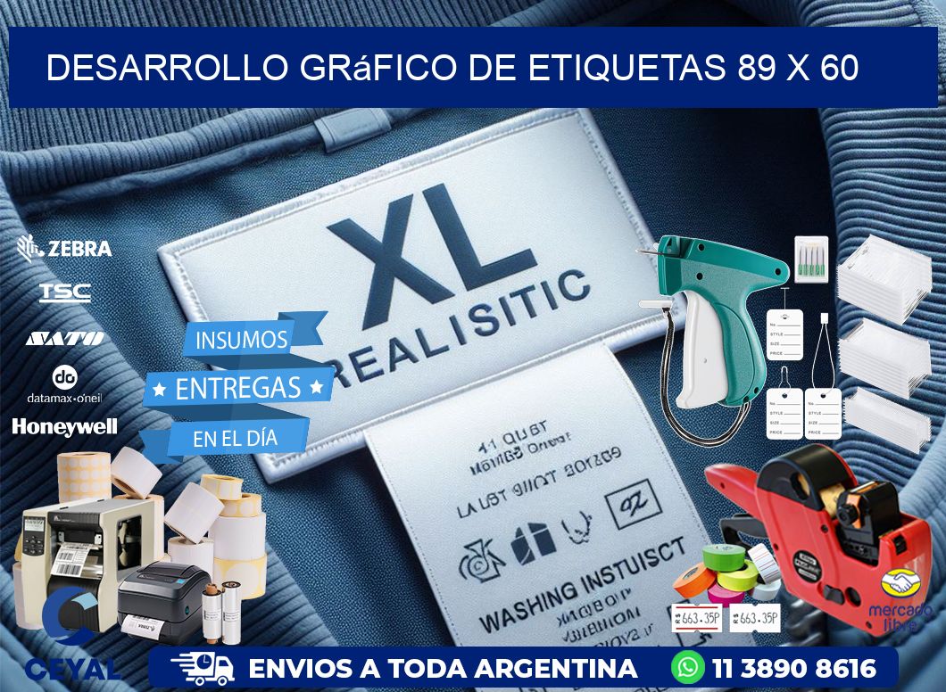 Desarrollo gráfico de etiquetas 89 x 60