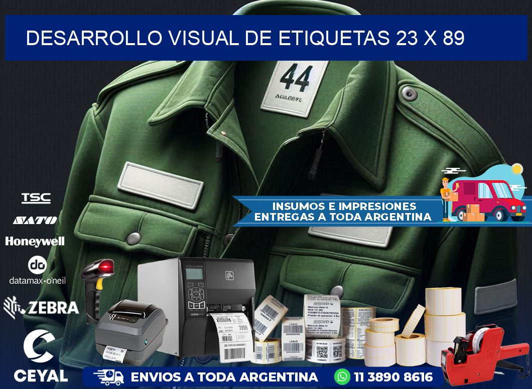 Desarrollo visual de etiquetas 23 x 89