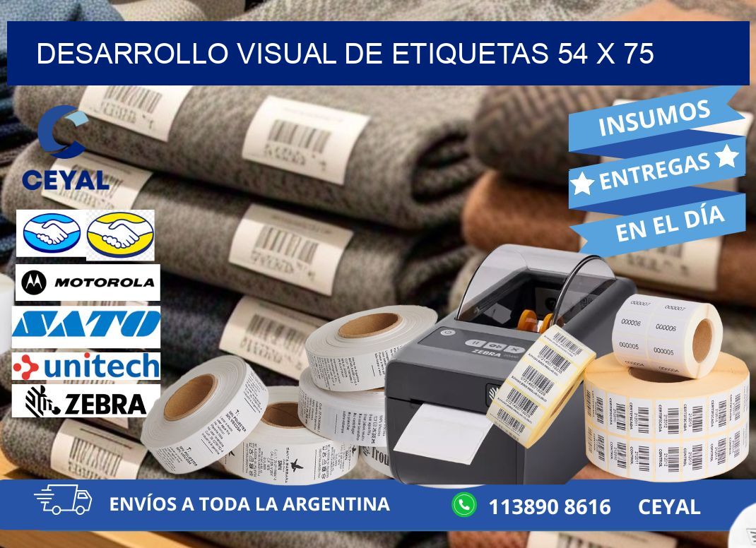 Desarrollo visual de etiquetas 54 x 75