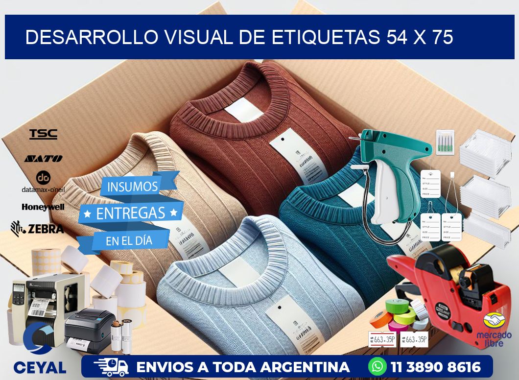 Desarrollo visual de etiquetas 54 x 75