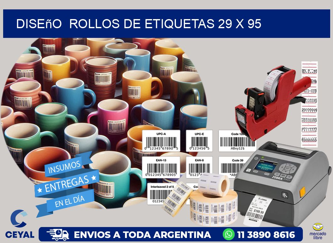 Diseño  ROLLOS DE ETIQUETAS 29 x 95